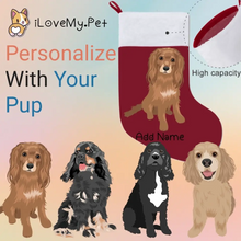 Load image into Gallery viewer, Personalized Cocker Spaniel Large Christmas Stocking-Christmas Ornament-Christmas, Cocker Spaniel, Home Decor, Personalized-Large Christmas Stocking-Christmas Red-One Size-1