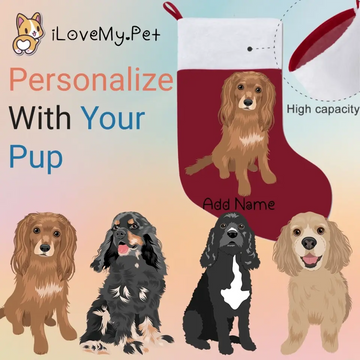 Personalized Cocker Spaniel Large Christmas Stocking 360x