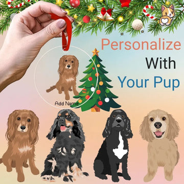 Personalized Cocker Spaniel Love Christmas Tree Ornaments 360x