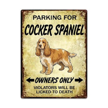 Load image into Gallery viewer, Personalized Cocker Spaniel Sign - Funny Parking Sign - Match Your Dog’s Coat Color-Sign Board-Car Accessories,Cocker Spaniel,Sign Board-Large-2
