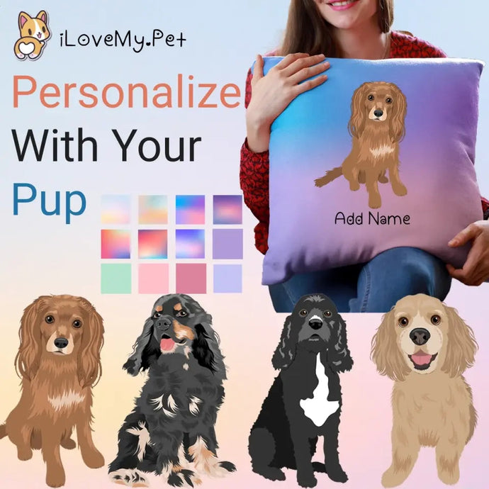 Personalized Cocker Spaniel Soft Plush Pillowcase-Home Decor-Cocker Spaniel, Dog Dad Gifts, Dog Mom Gifts, Home Decor, Personalized, Pillows-1