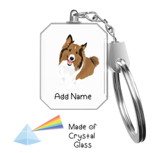 Load image into Gallery viewer, Personalized Collie / Sheltie Crystal Glass Keychain-Accessories-Rough Collie, Shetland Sheepdog-Crystal Keychain-Glass Crystal-One Size-2