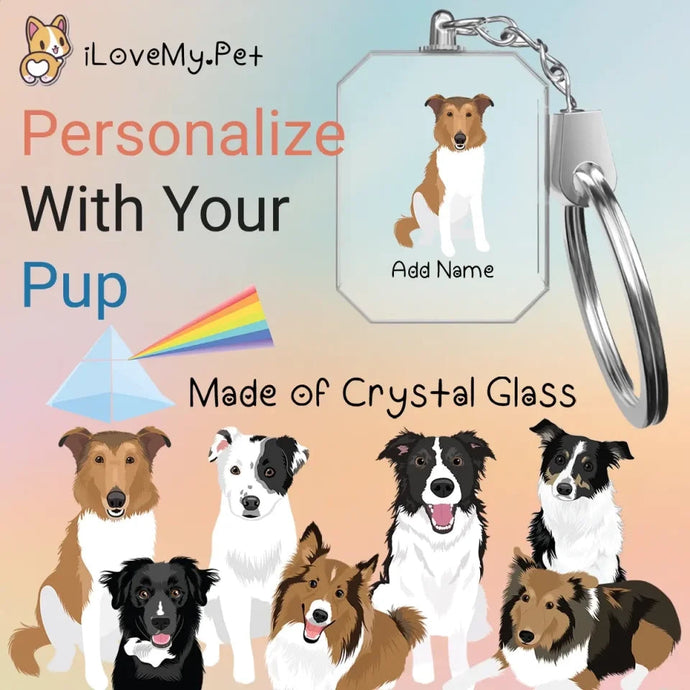 Collie crystal-keychain-multi