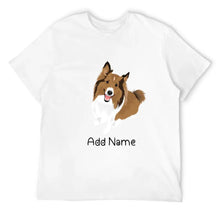 Load image into Gallery viewer, Personalized Collie / Sheltie Dad Cotton T Shirt-Apparel-Apparel, Dog Dad Gifts, Personalized, Rough Collie, Shetland Sheepdog, Shirt, T Shirt-Men&#39;s Cotton T Shirt-White-Medium-10