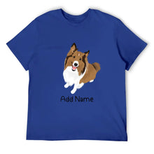 Load image into Gallery viewer, Personalized Collie / Sheltie Dad Cotton T Shirt-Apparel-Apparel, Dog Dad Gifts, Personalized, Rough Collie, Shetland Sheepdog, Shirt, T Shirt-Men&#39;s Cotton T Shirt-Blue-Medium-11