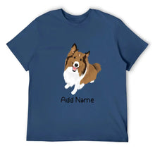 Load image into Gallery viewer, Personalized Collie / Sheltie Dad Cotton T Shirt-Apparel-Apparel, Dog Dad Gifts, Personalized, Rough Collie, Shetland Sheepdog, Shirt, T Shirt-Men&#39;s Cotton T Shirt-Navy Blue-Medium-12