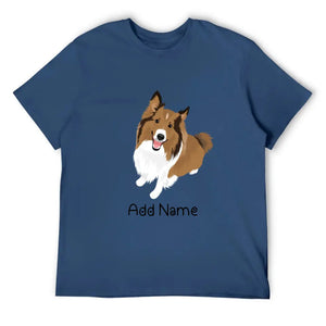 Personalized Collie / Sheltie Dad Cotton T Shirt-Apparel-Apparel, Dog Dad Gifts, Personalized, Rough Collie, Shetland Sheepdog, Shirt, T Shirt-Men's Cotton T Shirt-Navy Blue-Medium-12