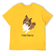 Load image into Gallery viewer, Personalized Collie / Sheltie Dad Cotton T Shirt-Apparel-Apparel, Dog Dad Gifts, Personalized, Rough Collie, Shetland Sheepdog, Shirt, T Shirt-Men&#39;s Cotton T Shirt-Yellow-Medium-13