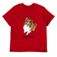 Load image into Gallery viewer, Personalized Collie / Sheltie Dad Cotton T Shirt-Apparel-Apparel, Dog Dad Gifts, Personalized, Rough Collie, Shetland Sheepdog, Shirt, T Shirt-Men&#39;s Cotton T Shirt-Red-Medium-14