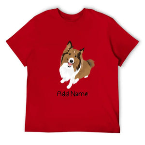 Personalized Collie / Sheltie Dad Cotton T Shirt-Apparel-Apparel, Dog Dad Gifts, Personalized, Rough Collie, Shetland Sheepdog, Shirt, T Shirt-Men's Cotton T Shirt-Red-Medium-14