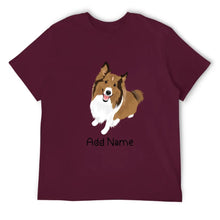 Load image into Gallery viewer, Personalized Collie / Sheltie Dad Cotton T Shirt-Apparel-Apparel, Dog Dad Gifts, Personalized, Rough Collie, Shetland Sheepdog, Shirt, T Shirt-Men&#39;s Cotton T Shirt-Maroon-Medium-15