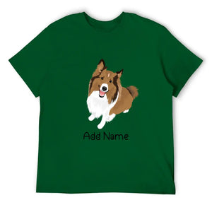 Personalized Collie / Sheltie Dad Cotton T Shirt-Apparel-Apparel, Dog Dad Gifts, Personalized, Rough Collie, Shetland Sheepdog, Shirt, T Shirt-Men's Cotton T Shirt-Green-Medium-16