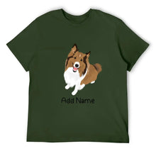 Load image into Gallery viewer, Personalized Collie / Sheltie Dad Cotton T Shirt-Apparel-Apparel, Dog Dad Gifts, Personalized, Rough Collie, Shetland Sheepdog, Shirt, T Shirt-Men&#39;s Cotton T Shirt-Army Green-Medium-17