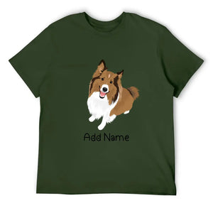 Personalized Collie / Sheltie Dad Cotton T Shirt-Apparel-Apparel, Dog Dad Gifts, Personalized, Rough Collie, Shetland Sheepdog, Shirt, T Shirt-Men's Cotton T Shirt-Army Green-Medium-17