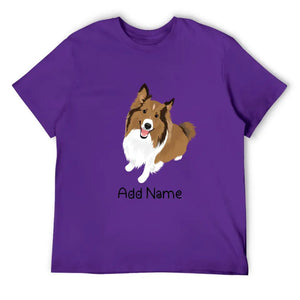 Personalized Collie / Sheltie Dad Cotton T Shirt-Apparel-Apparel, Dog Dad Gifts, Personalized, Rough Collie, Shetland Sheepdog, Shirt, T Shirt-Men's Cotton T Shirt-Purple-Medium-18