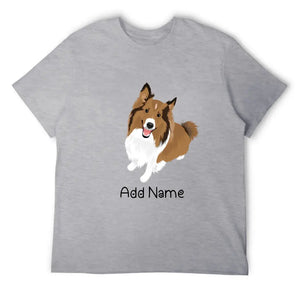 Personalized Collie / Sheltie Dad Cotton T Shirt-Apparel-Apparel, Dog Dad Gifts, Personalized, Rough Collie, Shetland Sheepdog, Shirt, T Shirt-Men's Cotton T Shirt-Gray-Medium-19