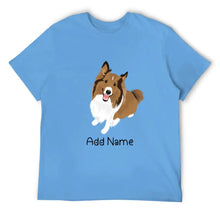 Load image into Gallery viewer, Personalized Collie / Sheltie Dad Cotton T Shirt-Apparel-Apparel, Dog Dad Gifts, Personalized, Rough Collie, Shetland Sheepdog, Shirt, T Shirt-Men&#39;s Cotton T Shirt-Sky Blue-Medium-2