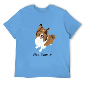 Personalized Collie / Sheltie Dad Cotton T Shirt-Apparel-Apparel, Dog Dad Gifts, Personalized, Rough Collie, Shetland Sheepdog, Shirt, T Shirt-Men's Cotton T Shirt-Sky Blue-Medium-2