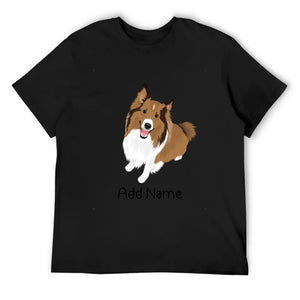 Personalized Collie / Sheltie Dad Cotton T Shirt-Apparel-Apparel, Dog Dad Gifts, Personalized, Rough Collie, Shetland Sheepdog, Shirt, T Shirt-Men's Cotton T Shirt-Black-Medium-9
