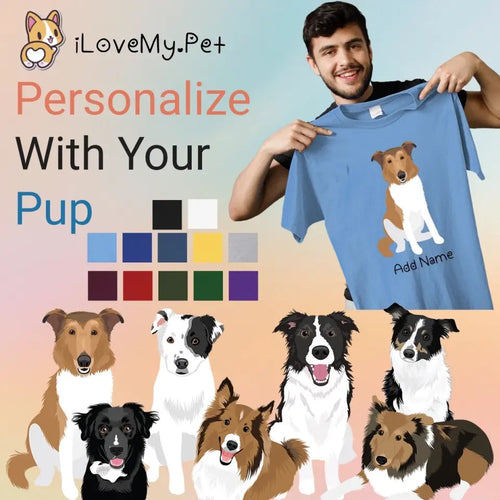 Personalized Collie / Sheltie Dad Cotton T Shirt-Apparel-Apparel, Dog Dad Gifts, Personalized, Rough Collie, Shetland Sheepdog, Shirt, T Shirt-1