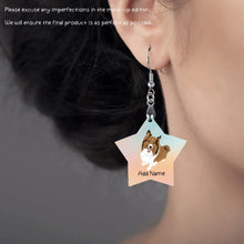 Load image into Gallery viewer, Personalized Collie / Sheltie Dog Mom Earrings-Dog Themed Jewellery-Rough Collie, Shetland Sheepdog-Personalized Dog Mom Earrings-Star-One Size-5