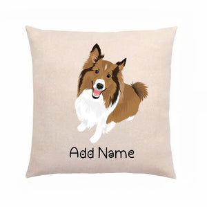 Personalized Collie / Sheltie Linen Pillowcase-Home Decor-Dog Dad Gifts, Dog Mom Gifts, Home Decor, Personalized, Pillows, Rough Collie, Shetland Sheepdog-Linen Pillow Case-Cotton-Linen-12"x12"-2