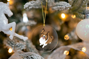 Personalized Collie / Sheltie Love Christmas Tree Ornaments-Christmas Ornament-Christmas, Personalized, Rough Collie, Shetland Sheepdog-Christmas Tree Ornaments-Transparent-3.5" or 8.9 cm-4