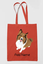 Load image into Gallery viewer, Personalized Collie / Sheltie Love Zippered Tote Bag-Accessories-Accessories, Bags, Dog Mom Gifts, Personalized, Rough Collie, Shetland Sheepdog-16
