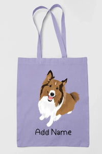 Personalized Collie / Sheltie Love Zippered Tote Bag-Accessories-Accessories, Bags, Dog Mom Gifts, Personalized, Rough Collie, Shetland Sheepdog-Zippered Tote Bag-Pastel Purple-Classic-2
