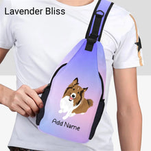 Load image into Gallery viewer, Personalized Collie / Sheltie Unisex Sling Bag Backpack-Accessories-Rough Collie, Shetland Sheepdog-Unisex Sling Bag Backpack-Lavender Bliss-One Size-15