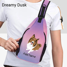 Load image into Gallery viewer, Personalized Collie / Sheltie Unisex Sling Bag Backpack-Accessories-Rough Collie, Shetland Sheepdog-Unisex Sling Bag Backpack-Dreamy Dusk-One Size-16