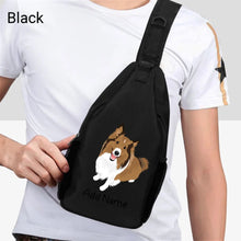 Load image into Gallery viewer, Personalized Collie / Sheltie Unisex Sling Bag Backpack-Accessories-Rough Collie, Shetland Sheepdog-Unisex Sling Bag Backpack-Black-One Size-2