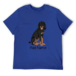 Personalized Coonhound Dad Cotton T Shirt-Apparel-Apparel, Coonhound, Dog Dad Gifts, Personalized, Shirt, T Shirt-Men's Cotton T Shirt-Blue-Medium-11