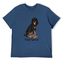 Load image into Gallery viewer, Personalized Coonhound Dad Cotton T Shirt-Apparel-Apparel, Coonhound, Dog Dad Gifts, Personalized, Shirt, T Shirt-Men&#39;s Cotton T Shirt-Navy Blue-Medium-12