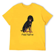 Load image into Gallery viewer, Personalized Coonhound Dad Cotton T Shirt-Apparel-Apparel, Coonhound, Dog Dad Gifts, Personalized, Shirt, T Shirt-Men&#39;s Cotton T Shirt-Yellow-Medium-13