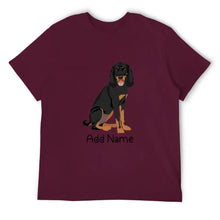 Load image into Gallery viewer, Personalized Coonhound Dad Cotton T Shirt-Apparel-Apparel, Coonhound, Dog Dad Gifts, Personalized, Shirt, T Shirt-Men&#39;s Cotton T Shirt-Maroon-Medium-15