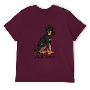 Personalized Coonhound Dad Cotton T Shirt-Apparel-Apparel, Coonhound, Dog Dad Gifts, Personalized, Shirt, T Shirt-Men's Cotton T Shirt-Maroon-Medium-15