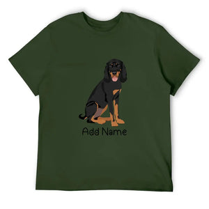 Personalized Coonhound Dad Cotton T Shirt-Apparel-Apparel, Coonhound, Dog Dad Gifts, Personalized, Shirt, T Shirt-Men's Cotton T Shirt-Army Green-Medium-17