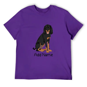 Personalized Coonhound Dad Cotton T Shirt-Apparel-Apparel, Coonhound, Dog Dad Gifts, Personalized, Shirt, T Shirt-Men's Cotton T Shirt-Purple-Medium-18