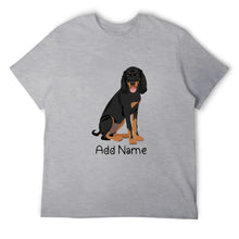 Load image into Gallery viewer, Personalized Coonhound Dad Cotton T Shirt-Apparel-Apparel, Coonhound, Dog Dad Gifts, Personalized, Shirt, T Shirt-Men&#39;s Cotton T Shirt-Gray-Medium-19