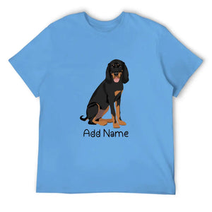 Personalized Coonhound Dad Cotton T Shirt-Apparel-Apparel, Coonhound, Dog Dad Gifts, Personalized, Shirt, T Shirt-Men's Cotton T Shirt-Sky Blue-Medium-2