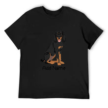 Load image into Gallery viewer, Personalized Coonhound Dad Cotton T Shirt-Apparel-Apparel, Coonhound, Dog Dad Gifts, Personalized, Shirt, T Shirt-Men&#39;s Cotton T Shirt-Black-Medium-9