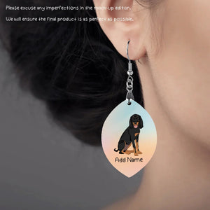 Personalized Coonhound Dog Mom Earrings-Dog Themed Jewellery-Coonhound-Personalized Dog Mom Earrings-Oval-One Size-3