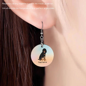 Personalized Coonhound Dog Mom Earrings-Dog Themed Jewellery-Coonhound-Personalized Dog Mom Earrings-Round-One Size-4