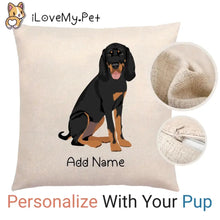 Load image into Gallery viewer, Personalized Coonhound Linen Pillowcase-Home Decor-Coonhound, Dog Dad Gifts, Dog Mom Gifts, Home Decor, Personalized, Pillows-Linen Pillow Case-Cotton-Linen-12&quot;x12&quot;-1