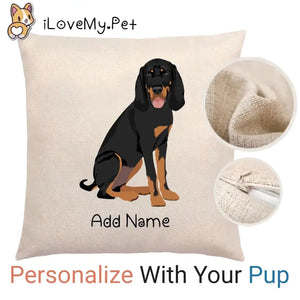Personalized Coonhound Linen Pillowcase-Home Decor-Coonhound, Dog Dad Gifts, Dog Mom Gifts, Home Decor, Personalized, Pillows-Linen Pillow Case-Cotton-Linen-12"x12"-1