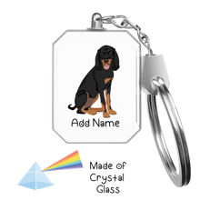 Load image into Gallery viewer, Personalized Coonhound Love Crystal Glass Keychain-Accessories-Coonhound-Crystal Keychain-Glass Crystal-One Size-2