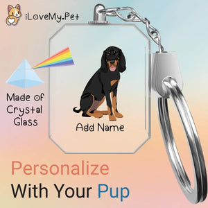 Coonhound crystal-keychain-single