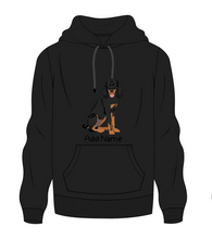 Load image into Gallery viewer, Personalized Coonhound Love Men&#39;s Warm Hoodie Sweatshirt-Apparel-Apparel, Coonhound, Dog Dad Gifts, Hoodie, Personalized, Sweatshirt-Men&#39;s Warm Hoodie Sweatshirt-Black-S-9