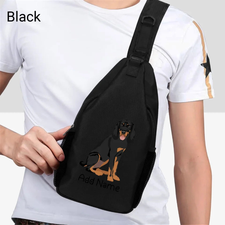 Personalized Coonhound Love Unisex Sling Bag Backpack-Accessories-Coonhound-Unisex Sling Bag Backpack-Black-One Size-2